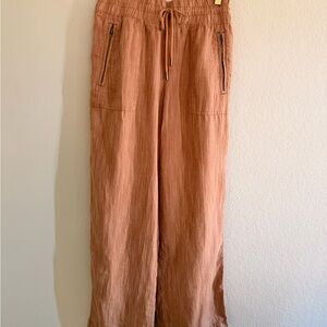 Athleta Cabo Pant. Lightweight Rust Drawstring Wide-Leg Pants